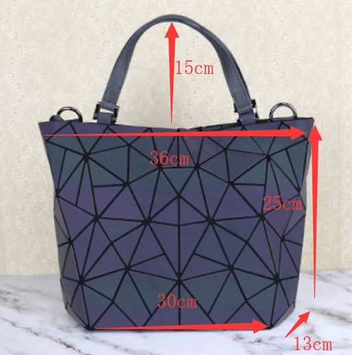 Luminous Makeup Bag Lattice Design Geometric Bag Women dealsniper-net