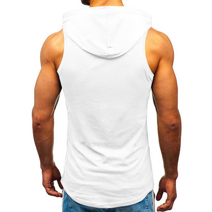 Men's Sleeveless Vest Letter Printed Hoodie Sports Tops Men dealsniper-net