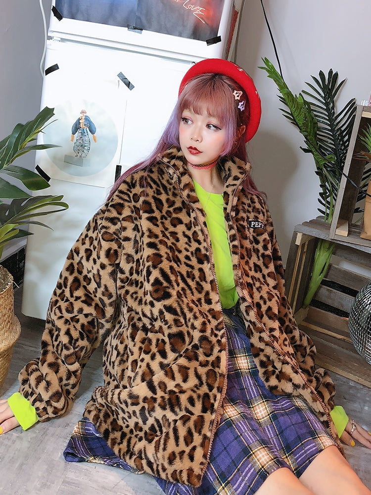 popular Korean version of the street hip hop retro leopard Women dealsniper-net