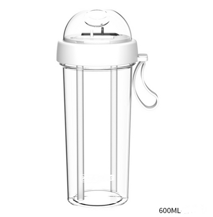 Creative personality trend dual-use sippy cup a cup of double drink separate plastic couple cup Kitchen DealSniper.net White 600ML
