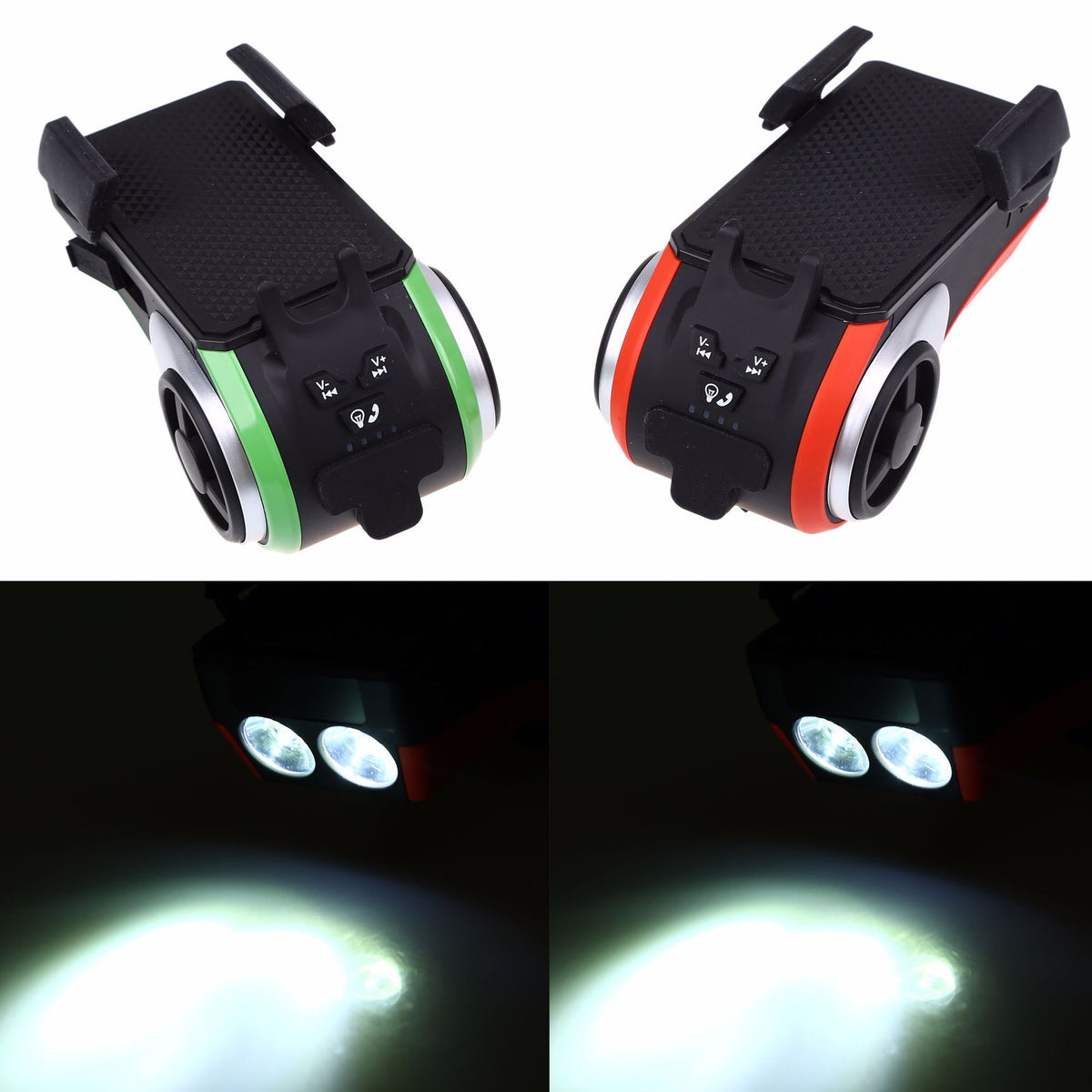 5 In 1 Double LED Bicycle Light Bluetooth Audio MP3 Player Vehicle DealSniper.net