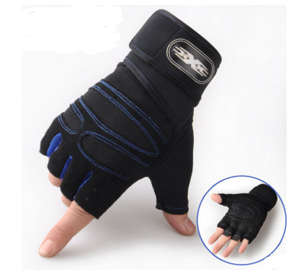 Cycling Gloves Half Finger Breathable Elastic Outdoor Bike Bicycle Riding Fitness Glove Accessories Men DealSniper.net Navy Blue L