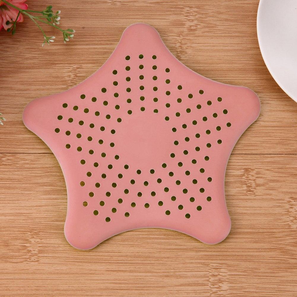 Five-pointed Star Kitchen Sink Anti-clogging Silicone Floor Drain Kitchen DealSniper.net Pink 1 pcs