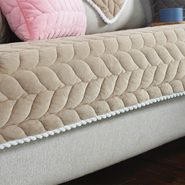 Thicken Plush Quilted Sofa Towel Universal Sectional