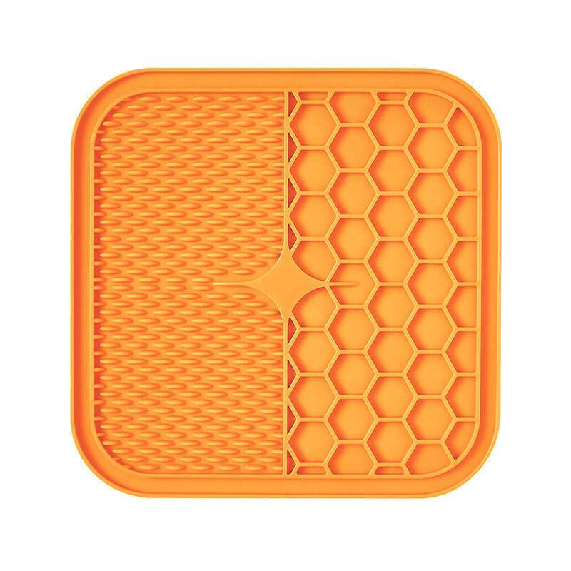 Suction Cup Licking Pad Anti-Choking Slow Food Basin Pets dealsniper-net Orange M 1PC