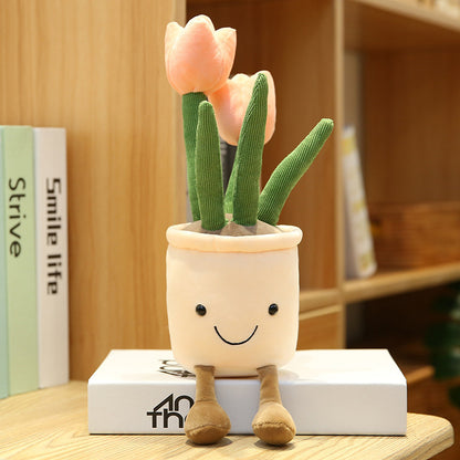 Cute Simulation Flower Doll Decoration Living Room Tulip Bouquet Plush Toy Doll