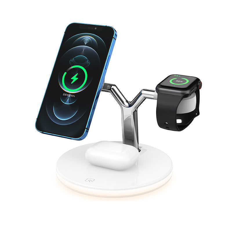 3 In 1 Magnetic Wireless Charger 15W Fast Charging Station Electronics DealSniper.net White
