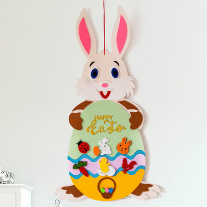 Easter Kids DIY Felt Bunny Pendants Toy with Detachable Home Decor DealSniper.net Pink
