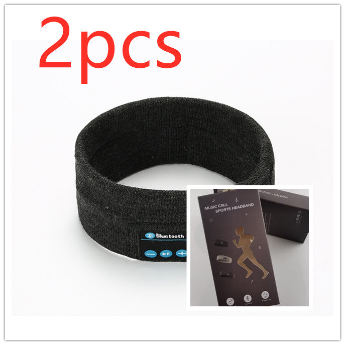 Wireless Bluetooth Headband Outdoor Fitness Yoga Headband Sports DealSniper.net 2pcs Dark Grey1 with box
