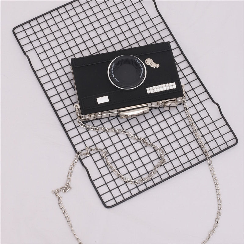 Women Unique Fashion Camera Shape Clutch Nubuck Shoulder Bag Women dealsniper-net Black