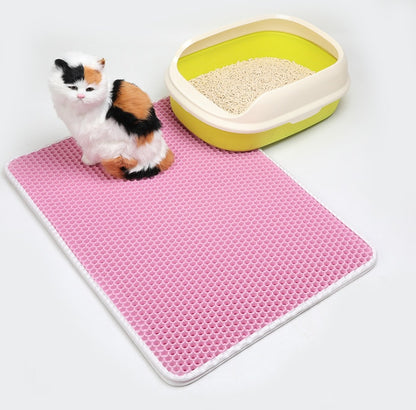 Pet Cat Litter Mat Pet Supplies EVA Double Cat Litter Mat Pets Gym From House Pink L