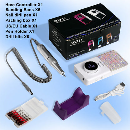 Professional Electric Cordless Nail Drill File-Glitter Portable Cordless Beauty dealsniper-net