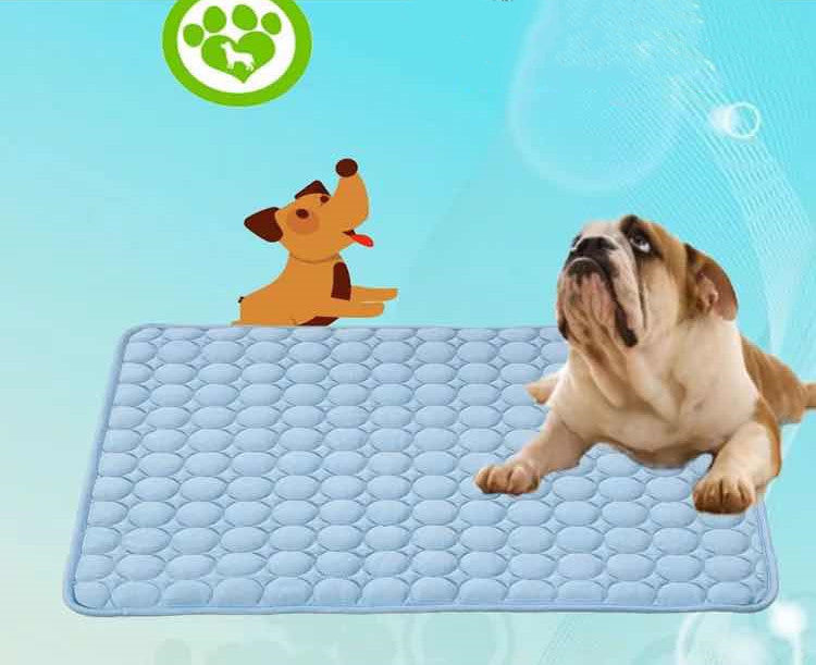 Summer Cooling Mats Blanket Ice Bed Pet Dog For Dogs Cats Pets dealsniper-net Blue L