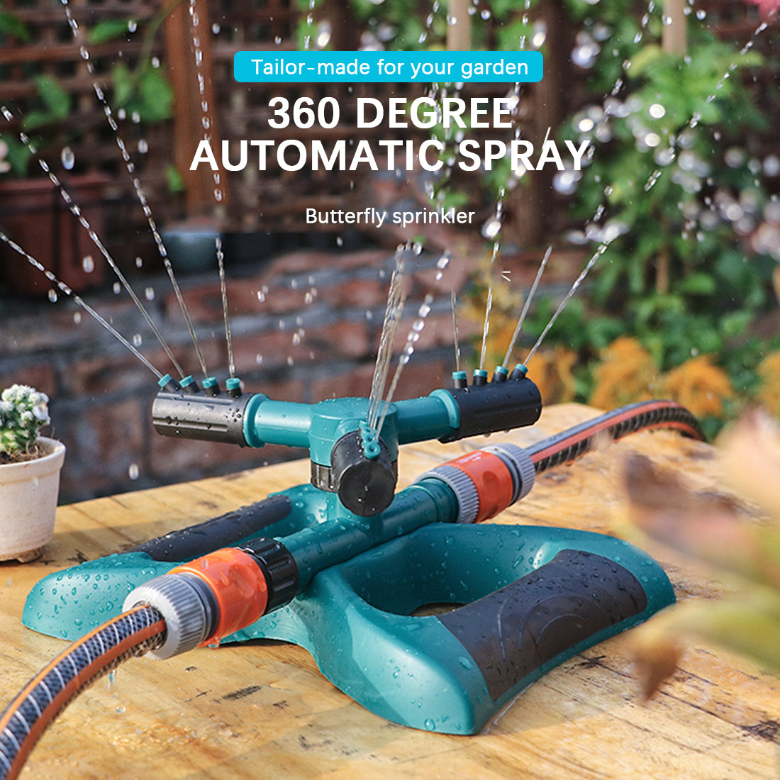 360 Degree Automatic Garden Sprinklers Watering Grass Lawn Rotary Nozzle Garden dealsniper-net