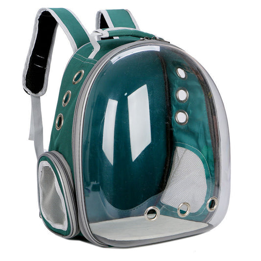 Cat And Dog Space Bag With A Large Backpack On The Chest Pets dealsniper-net Green