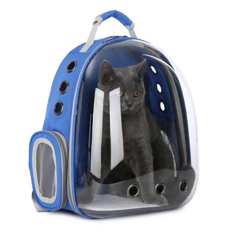 Cat And Dog Space Bag With A Large Backpack On The Chest Pets dealsniper-net Blue