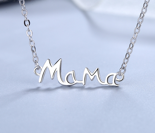 Mother's Day Gift S925 Sterling Silver English Letter MaMa Necklace Mother Fashion Jewelry dealsniper-net