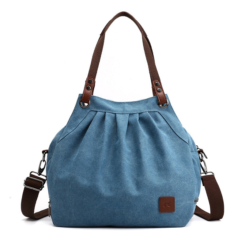 New Fashion Canvass Bag Women Bag Versatile Shoulder Bag Women dealsniper-net Blue