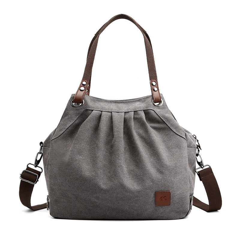 New Fashion Canvass Bag Women Bag Versatile Shoulder Bag Women dealsniper-net Grey