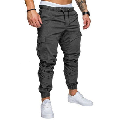 Men's Woven Fabric Casual Pants Drawstring Pants Men dealsniper-net Dark Grey 2XL