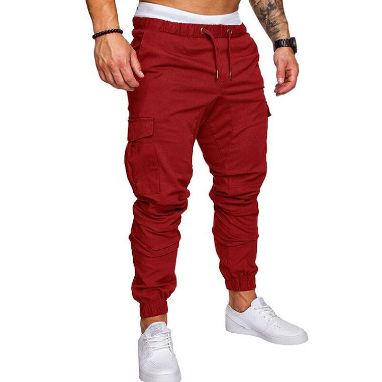 Men's Woven Fabric Casual Pants Drawstring Pants Men dealsniper-net