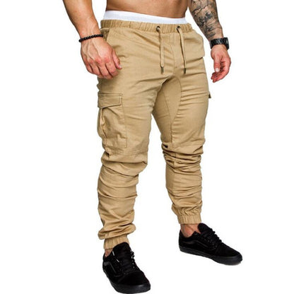 Men's Woven Fabric Casual Pants Drawstring Pants Men dealsniper-net Khaki 2XL