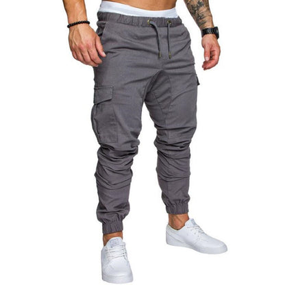 Men's Woven Fabric Casual Pants Drawstring Pants Men dealsniper-net Light Grey 2XL