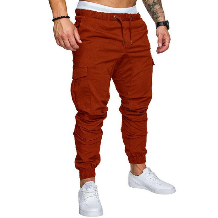 Men's Woven Fabric Casual Pants Drawstring Pants Men dealsniper-net Coffee 2XL