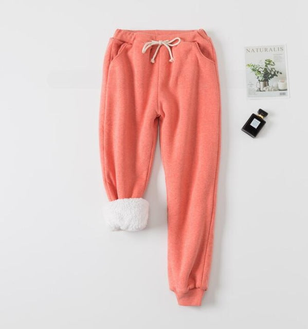 Lamb velvet padded sweatpants Women dealsniper-net