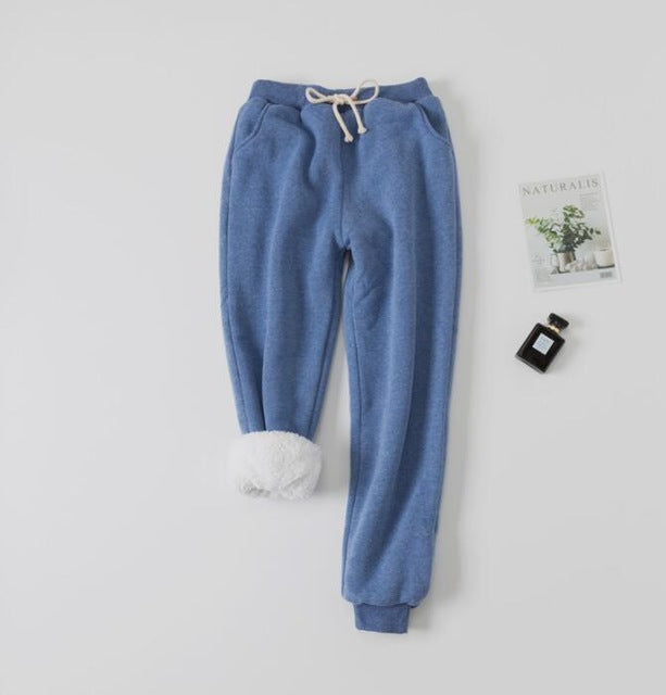 Lamb velvet padded sweatpants Women dealsniper-net Blue 3XL