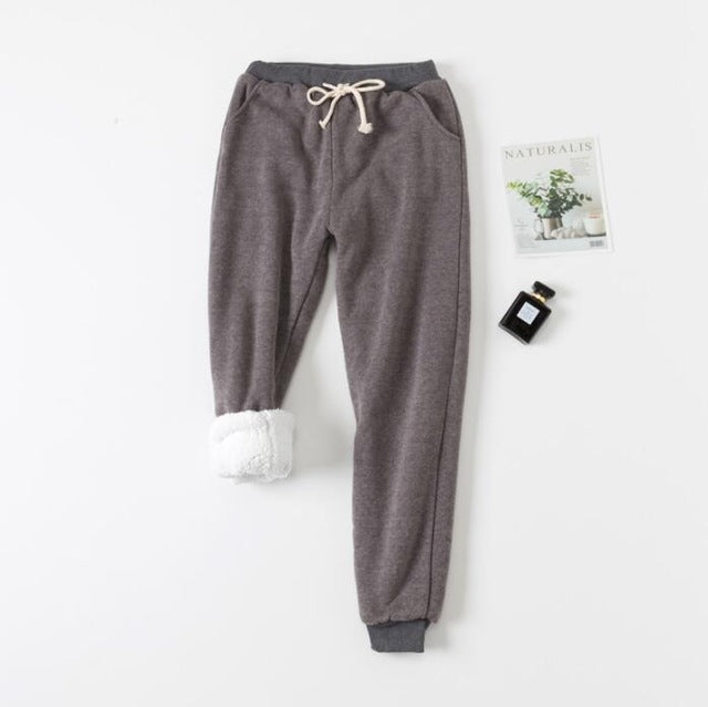 Lamb velvet padded sweatpants Women dealsniper-net Dark grey 3XL