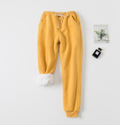 Lamb velvet padded sweatpants Women dealsniper-net Ginger yellow 3XL