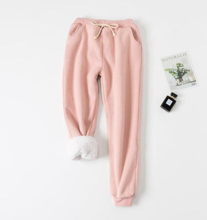 Lamb velvet padded sweatpants Women dealsniper-net Pink 3XL