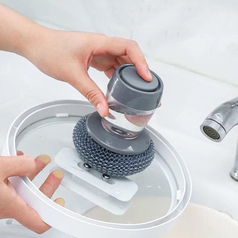 Kitchen Soap Dispensing Palm Brush Cleaner Kitchen DealSniper.net