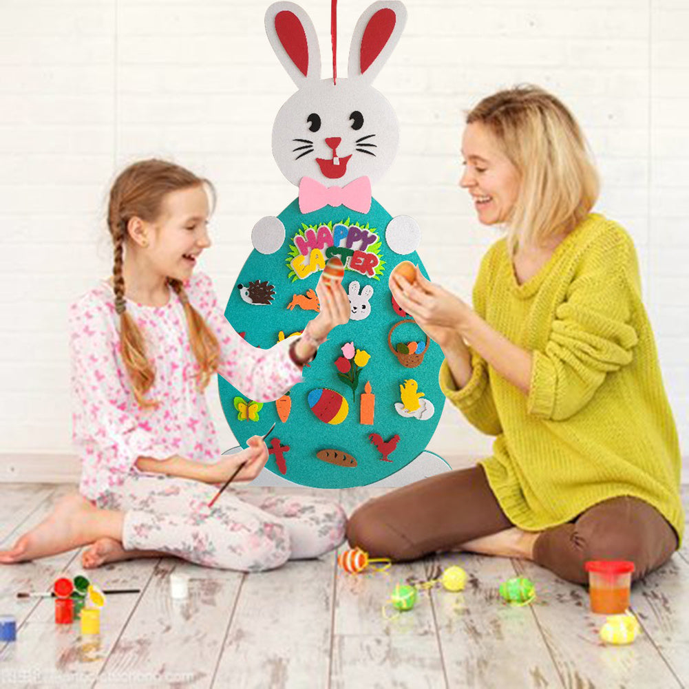 Easter Kids DIY Felt Bunny Pendants Toy with Detachable Home Decor dealsniper-net