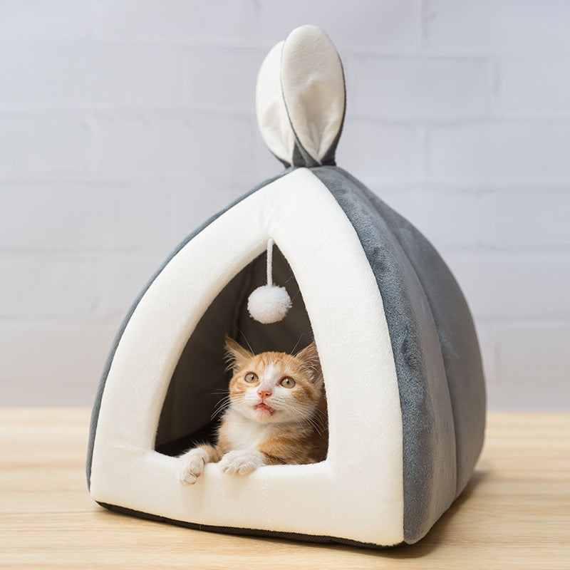 Cat House Cat House Villa Cat Bed Small Dog Kennel Pets DealSniper.net Grey L