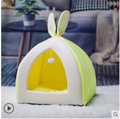 Cat House Cat House Villa Cat Bed Small Dog Kennel Pets DealSniper.net Yellow L