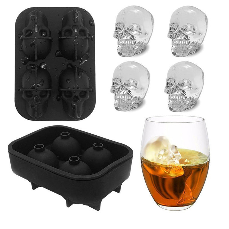 Creative Halloween Personality 3D Silicone Skull Deals DealSniper.net Black