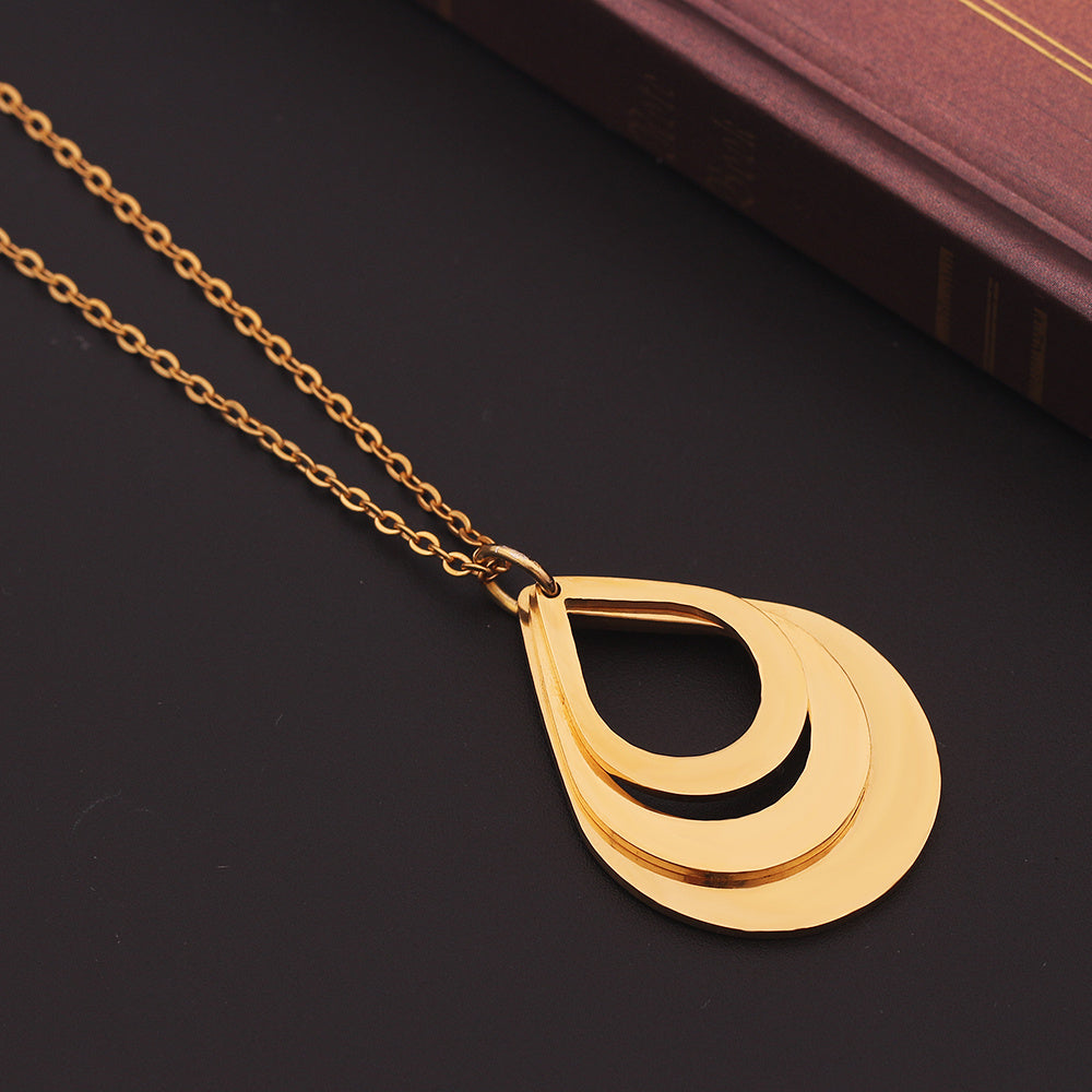 Customized 3 Water Droplet Engraving Name Stainless Steel Jewelry Pendant Necklaces Jewelry DealSniper.net