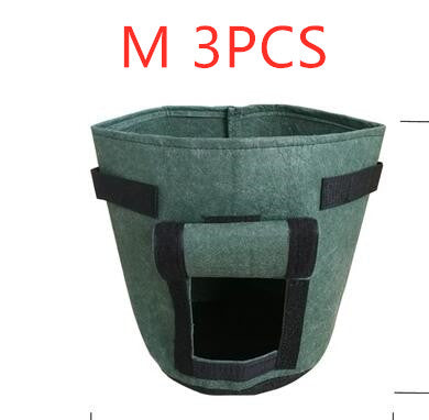 Breathable Potato Tomato Vegetable Plant Growth Bag Garden dealsniper-net Light gray3PCS Medium