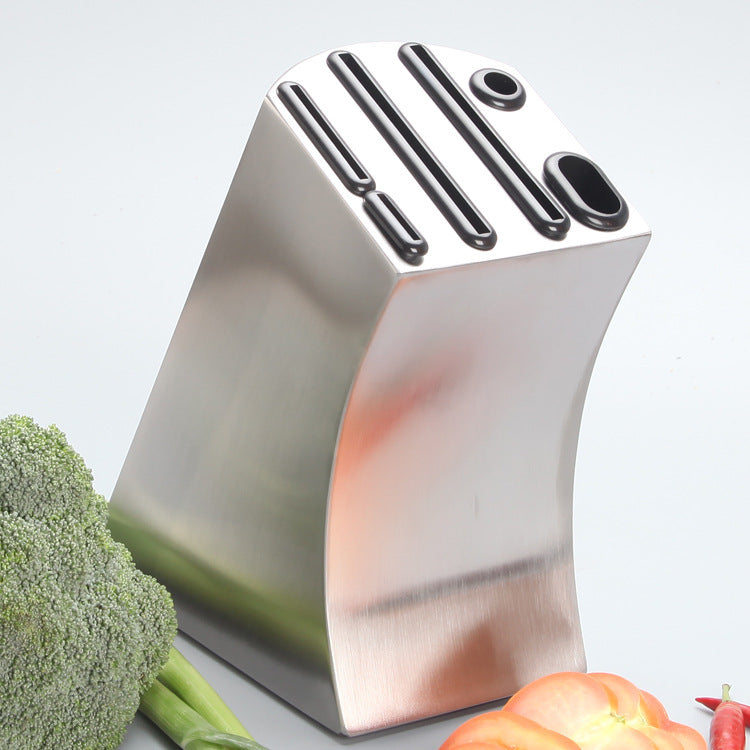 Multifunctional Stainless Steel Kitchen Knife Holder Kitchen dealsniper-net sliver