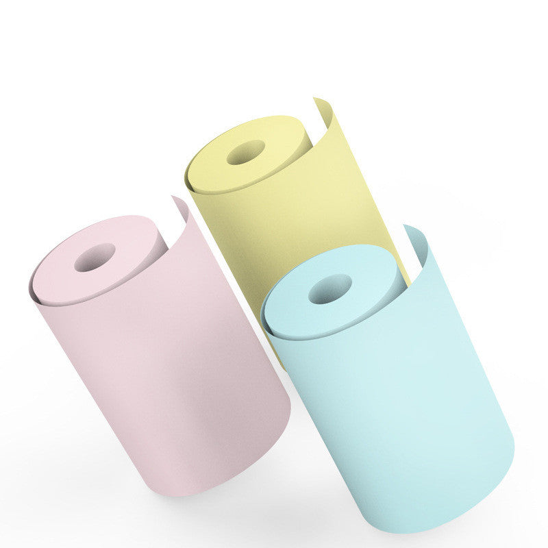 Mini Bliuetooth Wireless Thermal Printer Paper Sticker Label Printer Electronic dealsniper-net 3pc Color thermal paper Color