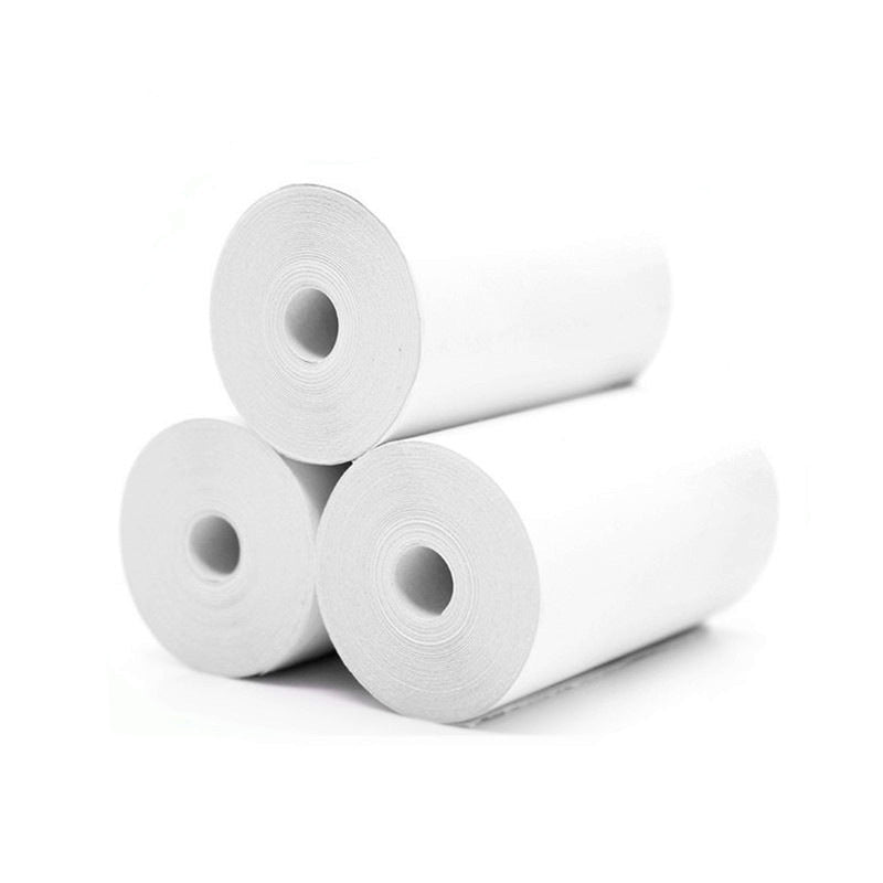 Mini Bliuetooth Wireless Thermal Printer Paper Sticker Label Printer Electronic dealsniper-net 3pc White Thermal paper White