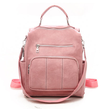 Zhenli Bag Women"s Cross Border Fashion Women"s Backpack Women"s Bag New Pu Pillow Bag Wholesale Women dealsniper-net Pink