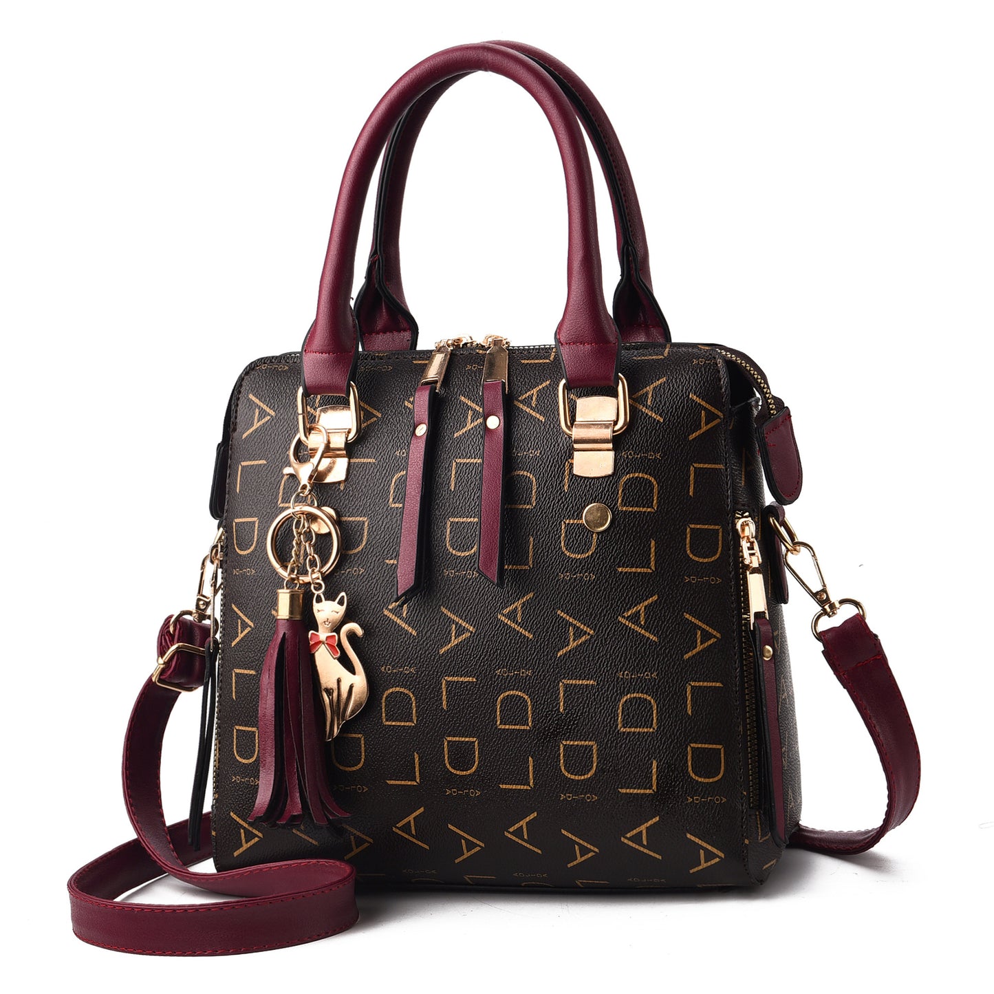 Women\'s Bag New Women\'s Bag Leisure Shoulder Bag Large Capacity PU Leather Handbag Cross Bag Women DealSniper.net Purple