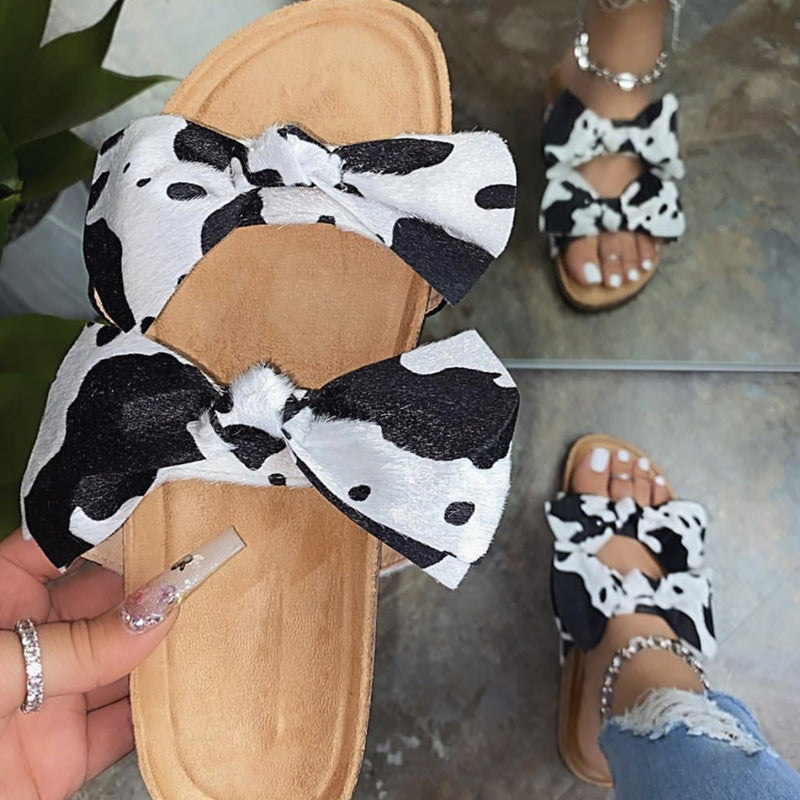 Fashion Simple Bowknot Flat Bottom Women's Shoes Slippers Women DealSniper.net