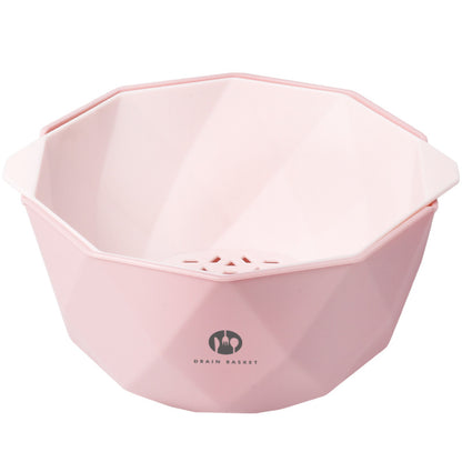 Double-Layer Vegetable Sink Plastic Drain Basket Kitchen DealSniper.net Pink S