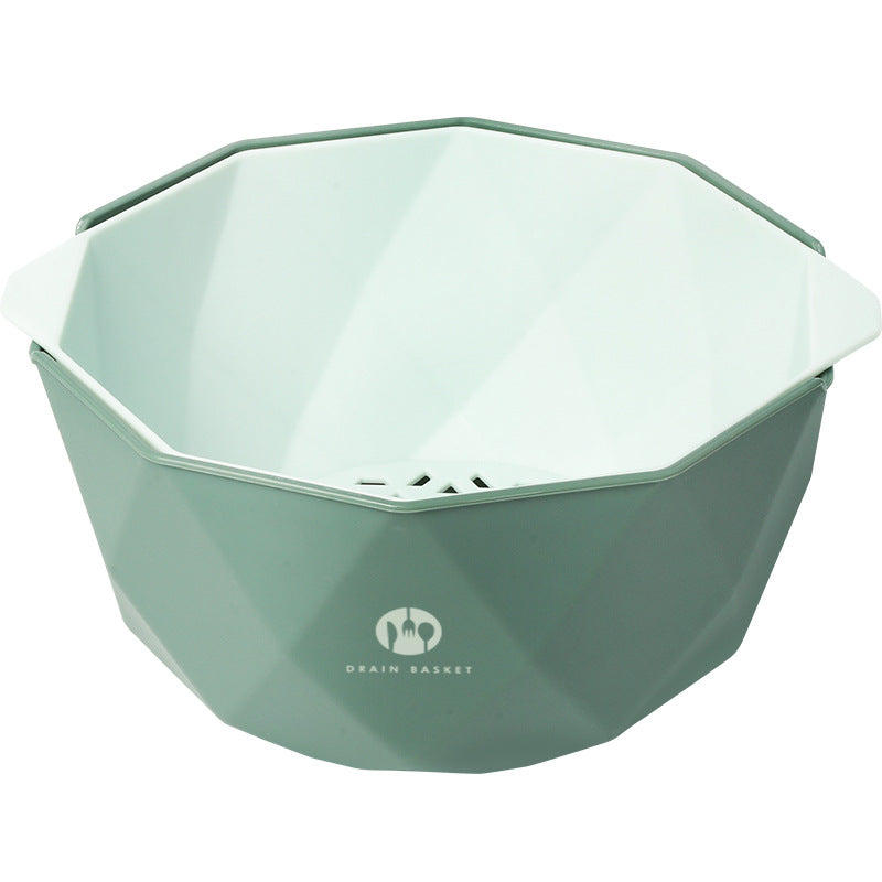 Double-Layer Vegetable Sink Plastic Drain Basket Kitchen DealSniper.net Green L