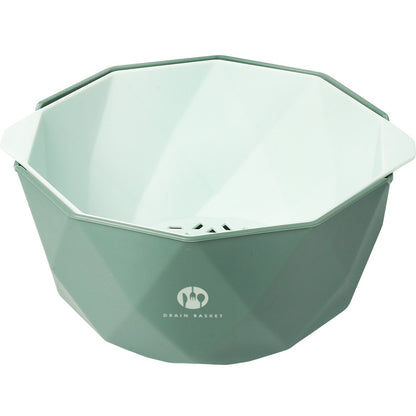 Double-Layer Vegetable Sink Plastic Drain Basket Kitchen DealSniper.net Green L