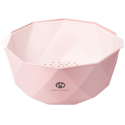 Double-Layer Vegetable Sink Plastic Drain Basket Kitchen DealSniper.net Pink L